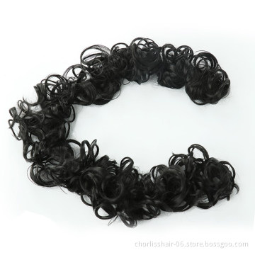 Wholesale Elastic Curly Scrunchie Messy Wavy Wrap Synthetic Flexible Hair Buns Chignon Synthetic Ponytail Extensions For Women